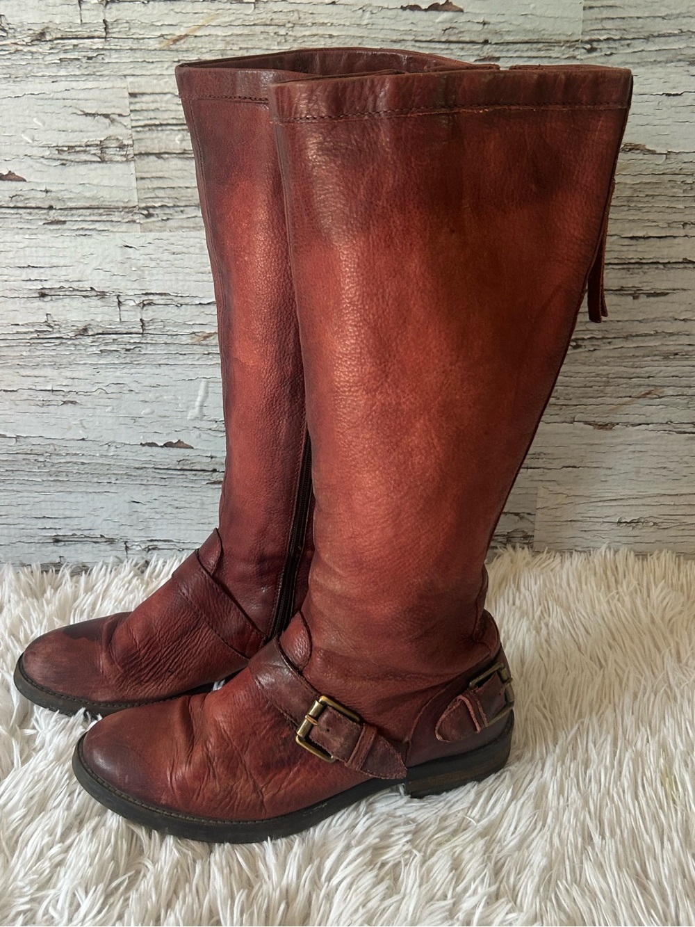 MJUS Soft Leather Rustic Riding Boots